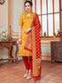 Yellow Banarasi Silk Pant Suit Acy7204