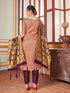 Peach Banarasi Silk Pant Suit Acy7207 Closure View