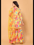Yellow Viscose Chinon Crochet Sharara Suit Acy7296 Closure View