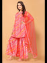 Pink Viscose Chinon Crochet Sharara Suit Acy7297 Salwar Kameez
