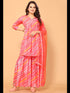 Pink Viscose Chinon Crochet Sharara Suit Acy7297