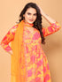 Mustard Viscose Chinon Crochet Sharara Suit Acy7298 Back View
