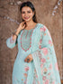 Sky Blue Lilan Cotton Pant Suit Acy7469 Back View