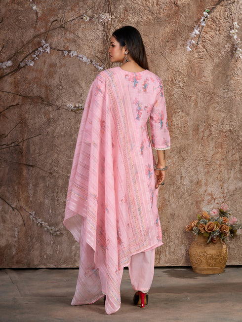 Pink Lilan Cotton Pant Suit Acy7472 Closure View
