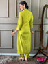 Lemon Viscose Pant Suit Acy7482 Closure View