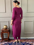Wine Rayon Slub Pant Suit Acy7484 Closure View