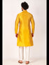 Yellow Kurta Art Silk Payjama Closure View