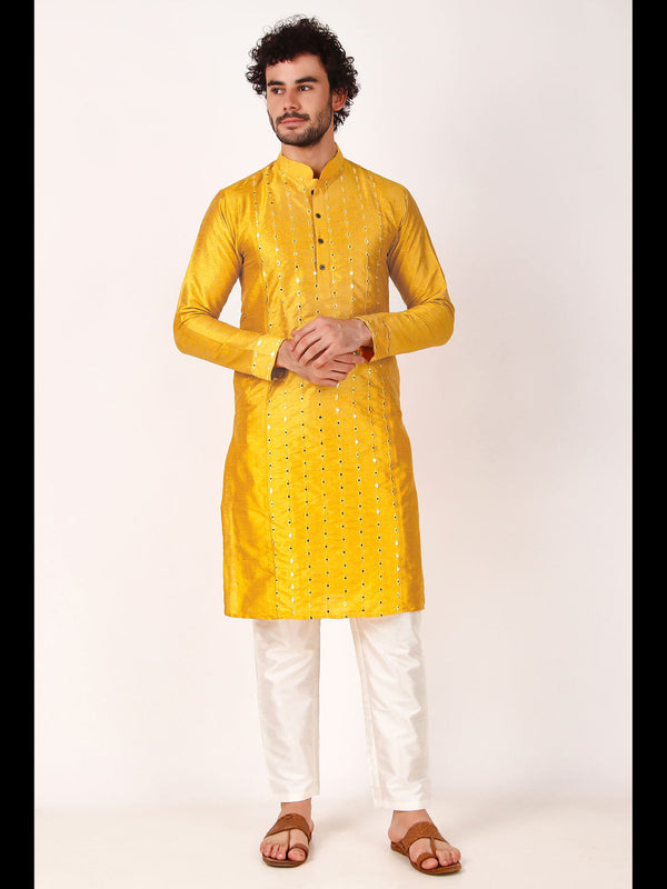 Yellow Kurta Art Silk Payjama