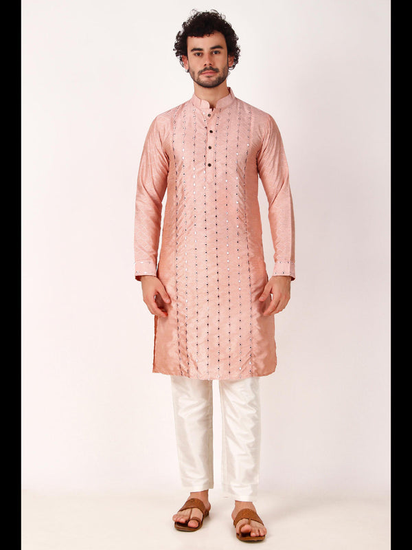 Pink Kurta Art Silk Payjama
