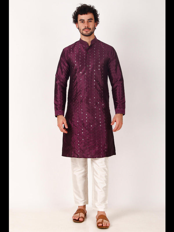 Purple Kurta Art Silk Payjama