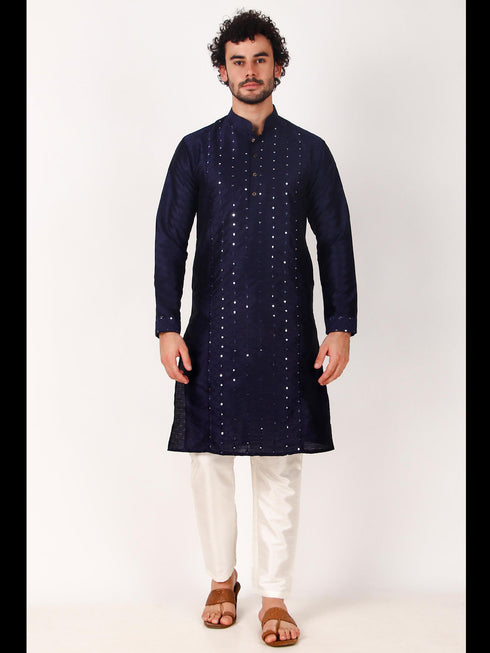Navy Blue Kurta Art Silk Payjama