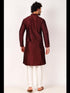 Maroon Kurta Art Silk Payjama Closure View