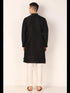 Black Kurta Khadi Silk Payjama Closure View