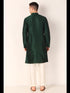 Green Kurta Khadi Silk Payjama Closure View