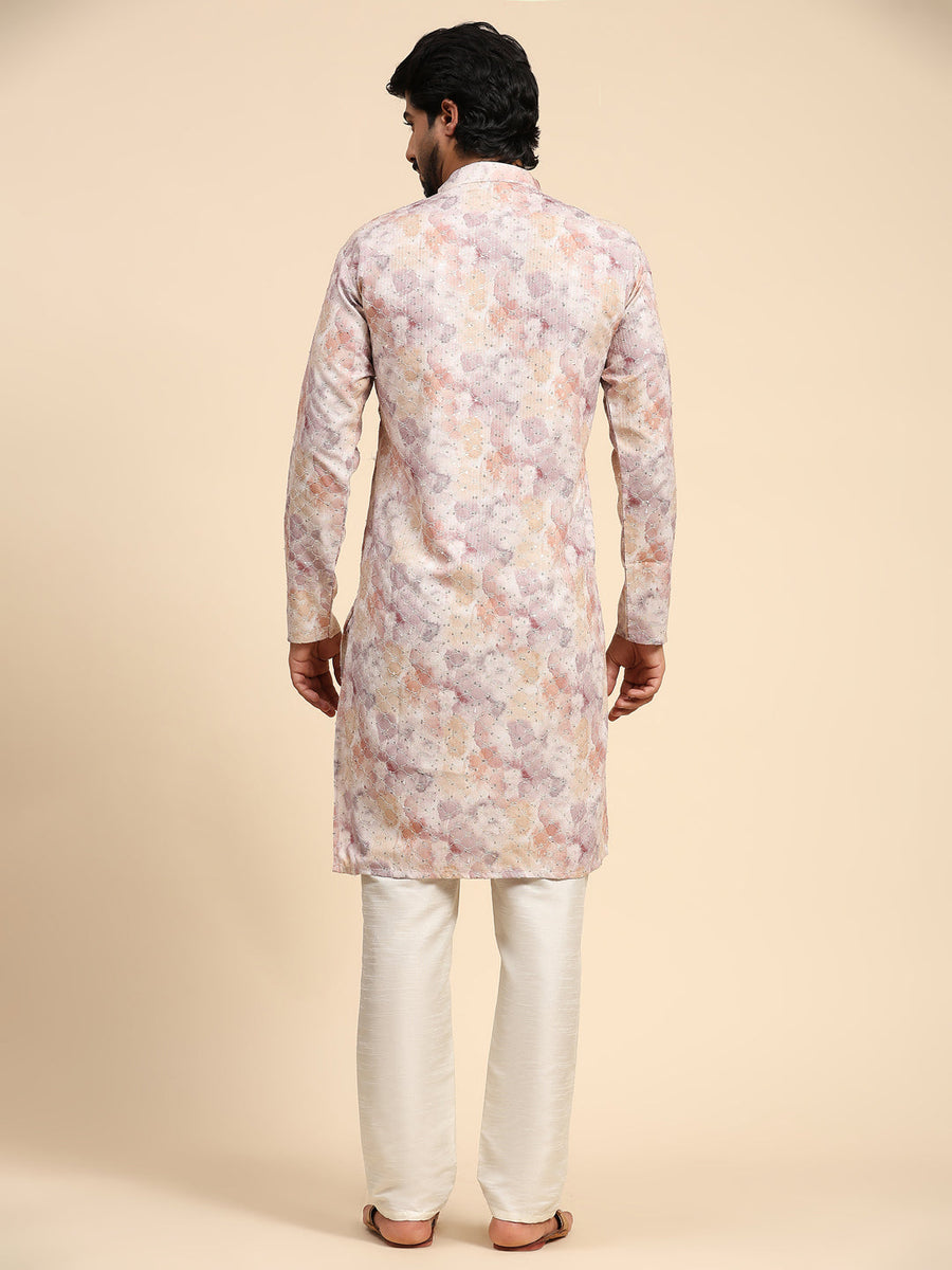 Maroon Festive Wear Readymade Kurta Payjama With Solid Plain Work