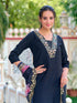 Black Chanderi Pant Suit Acy7680 Back View