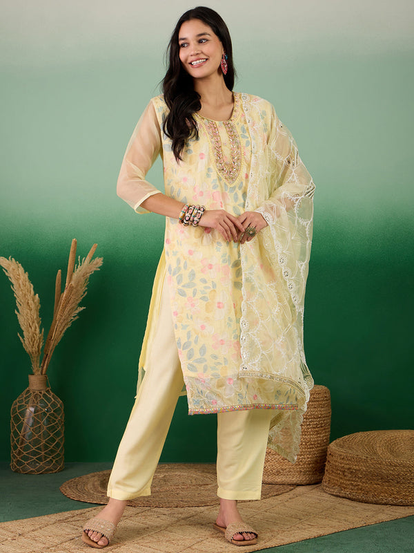 Yellow Organza Pant Suit Acy7747