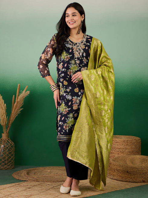 Black Organza Pant Suit Acy7749 Salwar Kameez