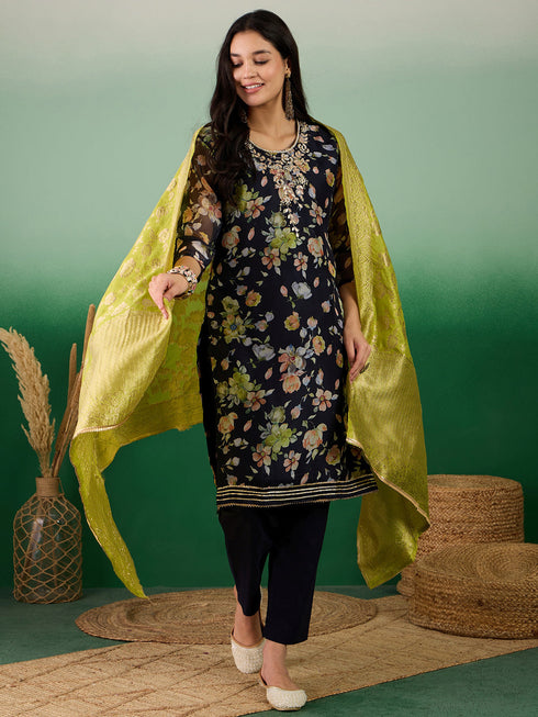 Black Organza Pant Suit Acy7749