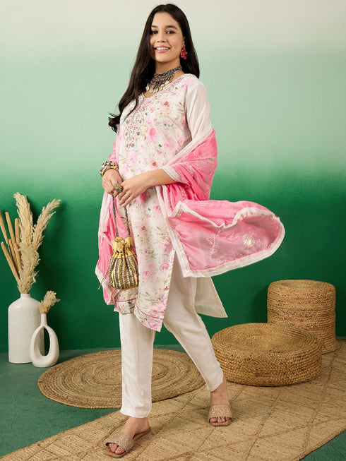 White Modal Silk Pant Suit Acy7750 Salwar Kameez