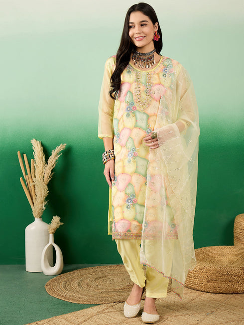 Yellow Organza Pant Suit Acy7751