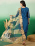 Blue Modal Silk Pant Suit Acy7752 Closure View