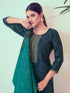 Blue Modal Chanderi Pant Suit Acy7905 Closure View