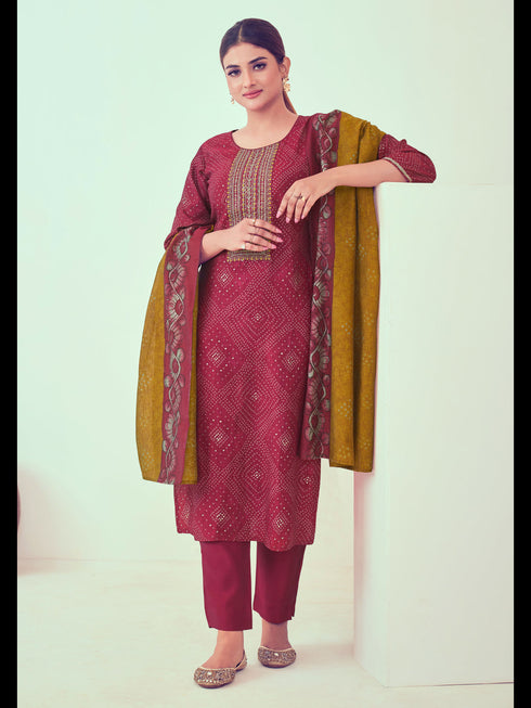 Pink Modal Chanderi Pant Suit Acy7906