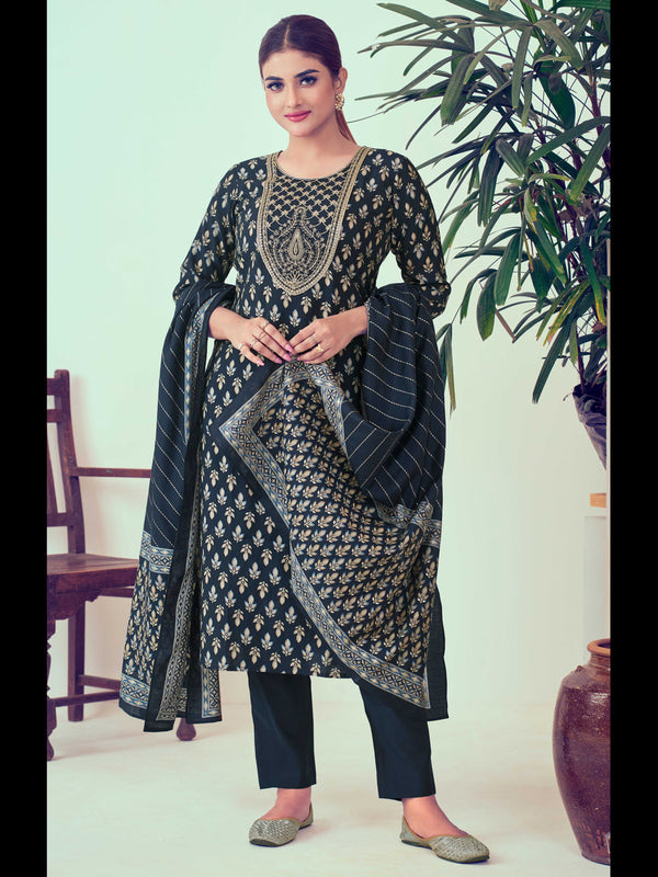 Teal Blue Modal Chanderi Pant Suit Acy7907