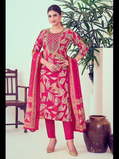 Pink Modal Chanderi Pant Suit Acy7911