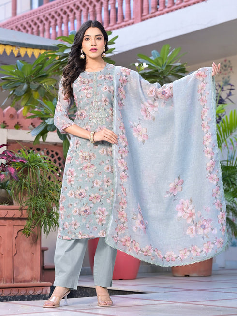 Green Linen Pant Suit Acy7932 Salwar Kameez