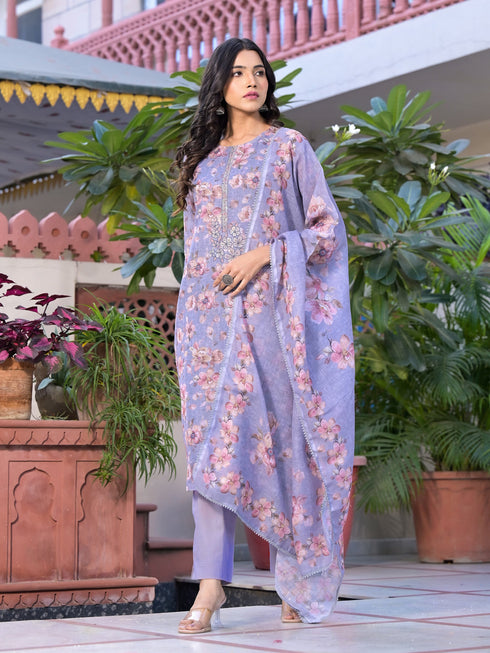 Lavender Linen Pant Suit Acy7933 Salwar Kameez