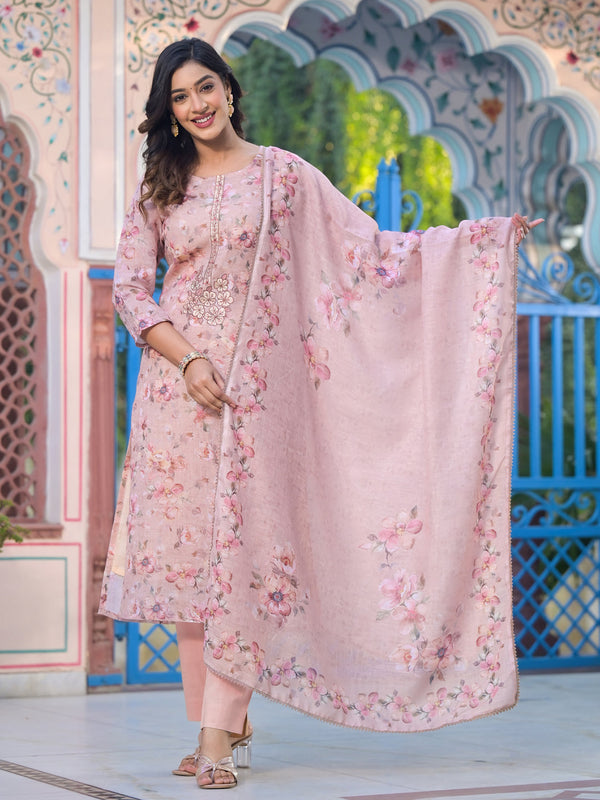 Peach Linen Pant Suit Acy7934