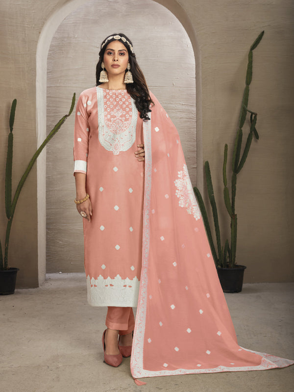 Peach Organza Pant Suit Acy7940