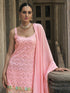 Pink Faux Georgette Sharara Suit Acy7961 Closure View