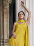 Mustard Faux Georgette Sharara Suit Acy7962 Closure View