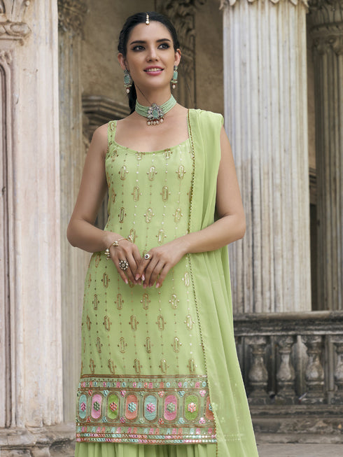 Pista Faux Georgette Sharara Suit Acy7964 Closure View