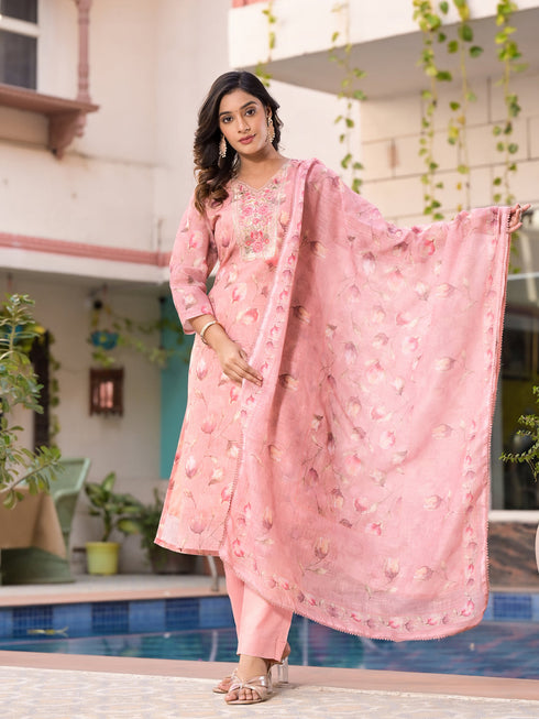 Pink Linen Pant Suit Acy7966 Salwar Kameez