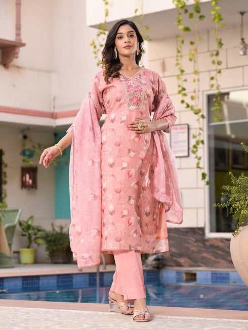 Pink Linen Pant Suit Acy7966