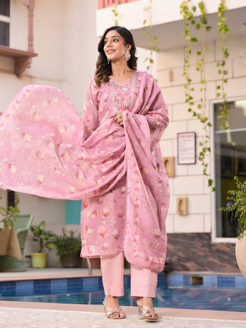 Purple Linen Pant Suit Acy7967 Salwar Kameez
