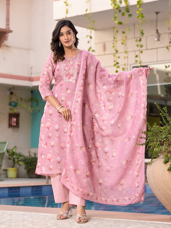 Purple Linen Pant Suit Acy7967