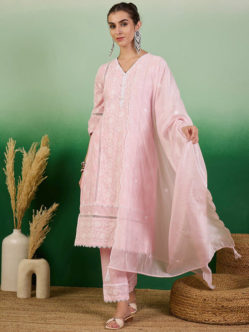 Pink Cotton Pant Suit Acy7969