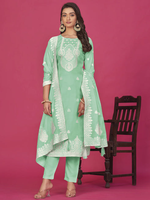 Sea Green Organza Pant Suit Acy8007