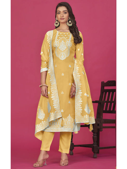 Yellow Organza Pant Suit Acy8008