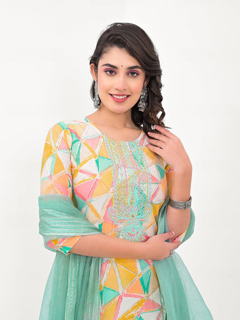 Yellow Modal Cotton Pant Suit Acy8027 Back View