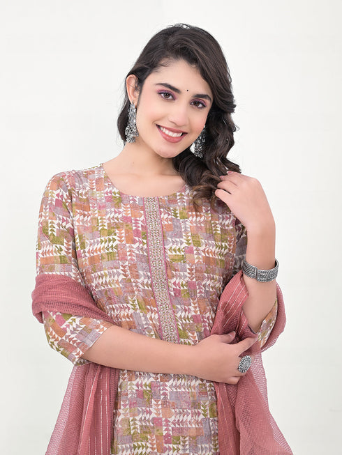 Pink Modal Cotton Pant Suit Acy8029 Back View