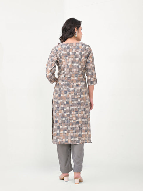 Grey Modal Cotton Pant Suit Acy8030 Closure View