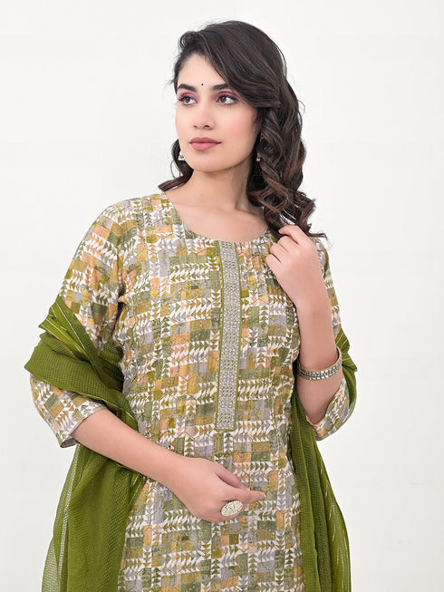 Green Modal Cotton Pant Suit Acy8031 Back View