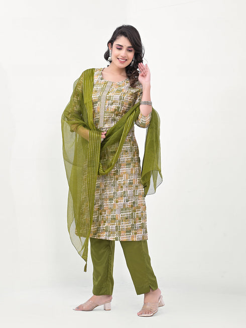 Green Modal Cotton Pant Suit Acy8031 Salwar Kameez