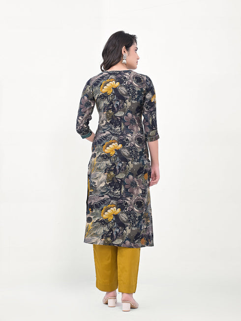 Grey Modal Cotton Pant Suit Acy8033 Closure View